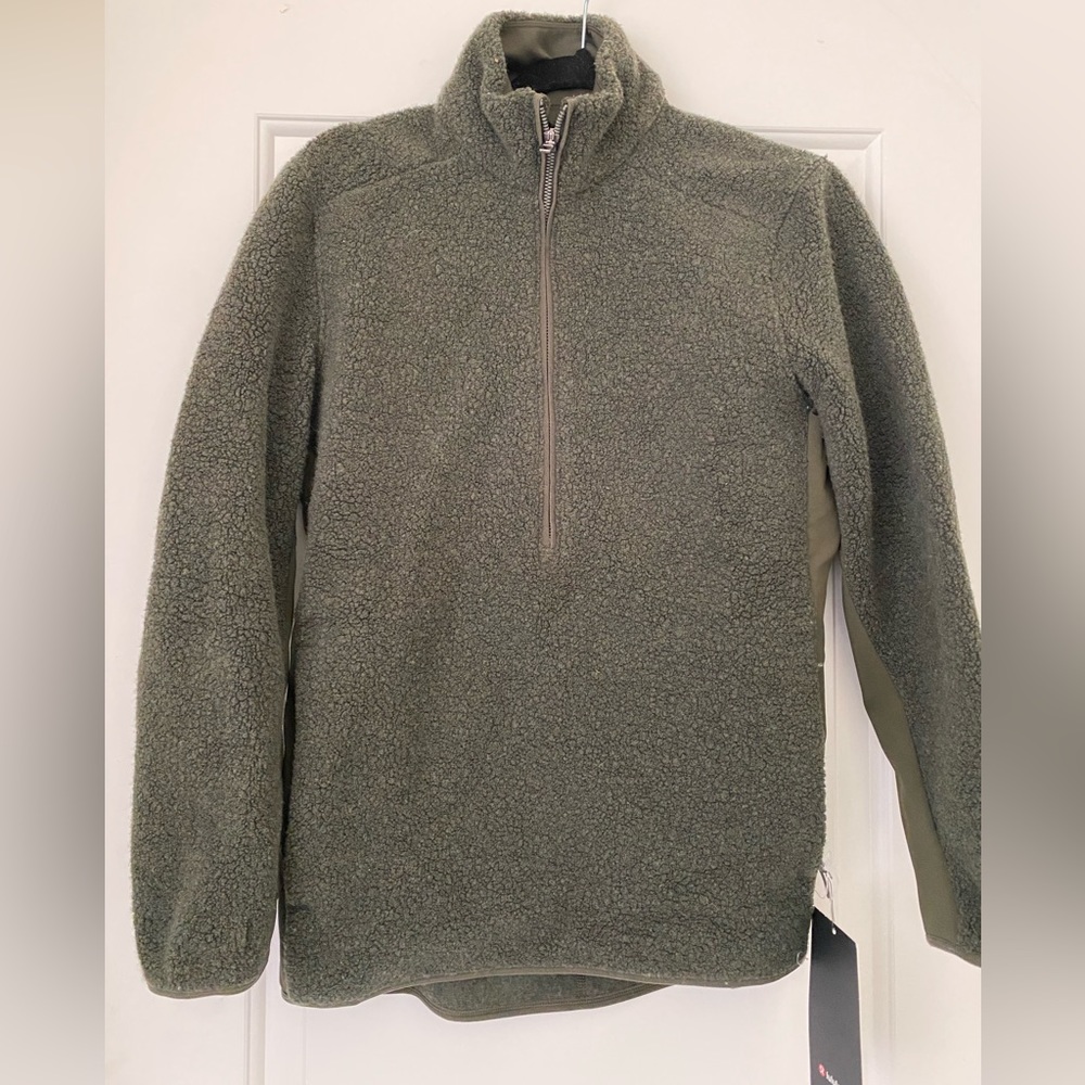 lululemon athletica Olive Green Half-Zip Sherpa Fleece Pullover